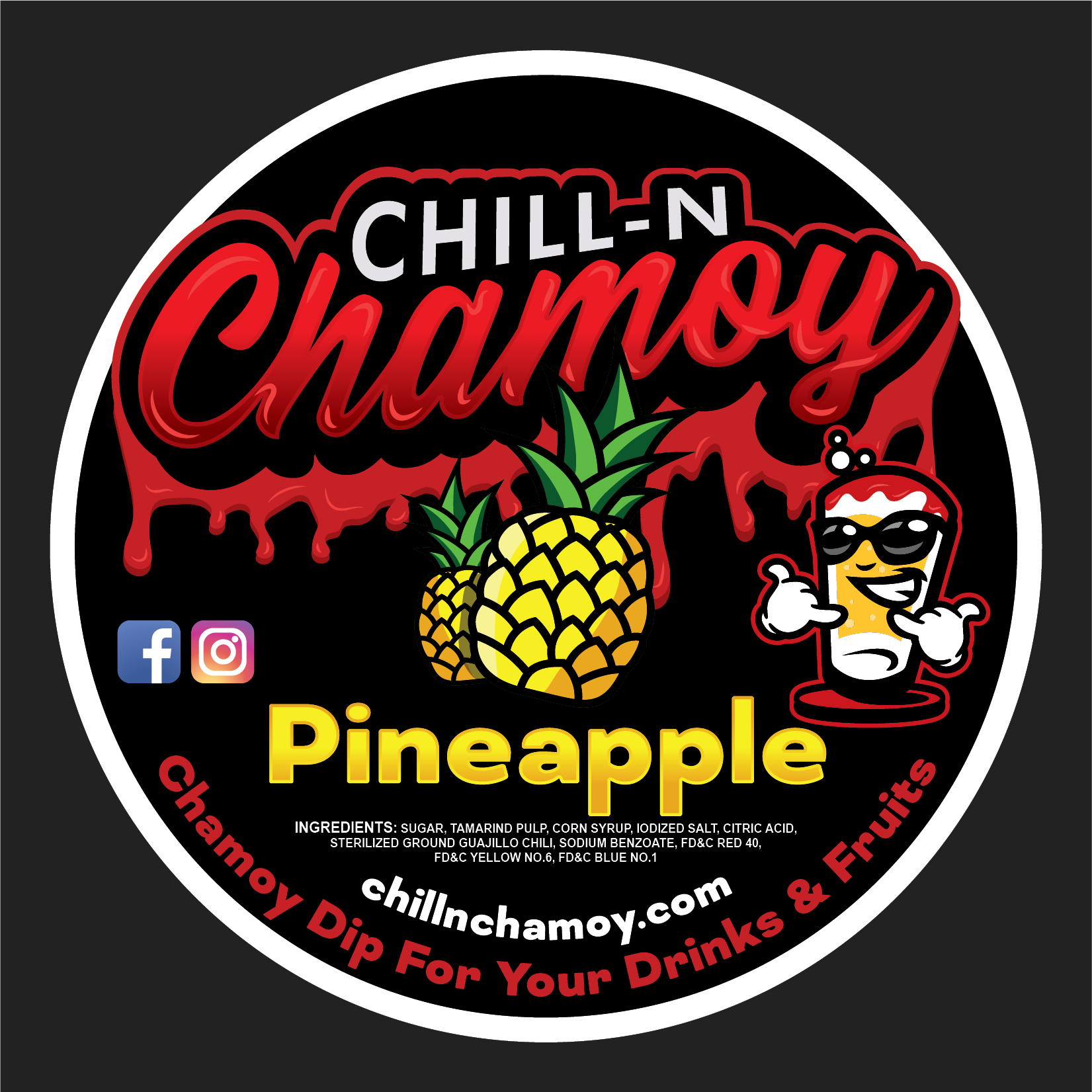 Pineapple Chamoy Rim Dip – Chill N Chamoy Inc. Chamoy rim dip near me